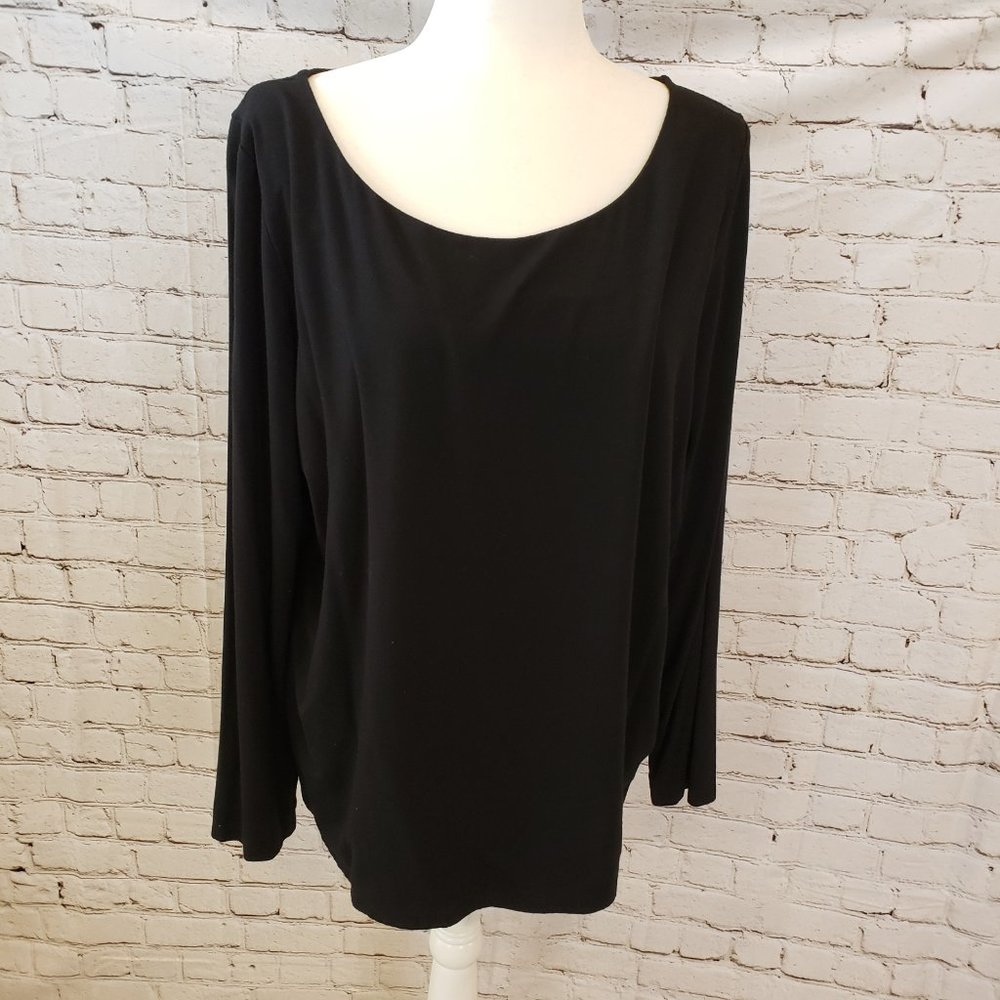 SALE PRICED!!>>BLACK ESSENTIAL 2X TALBOTS LONG SLEEVE SHIRT